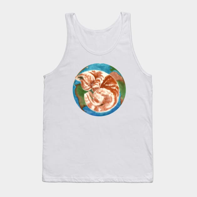 CAT PLANET Tank Top by Lara Plume